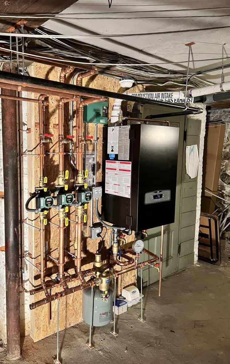 Basement piping replaced with new copper by Precision Plumbing Solutions